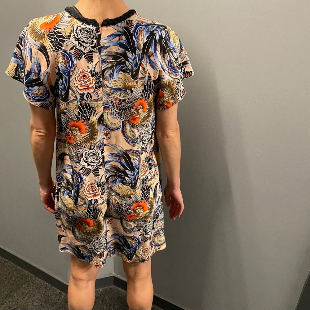 Red Valentino Abito GS7 Petal silk floral Braid Collar rrovpad65sjb/gs7 dress - Picture 9 of 11
